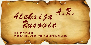 Aleksija Rusović vizit kartica
